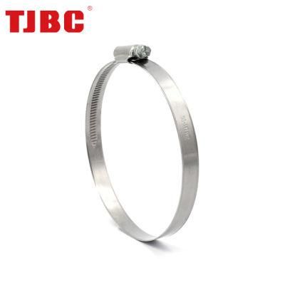 DIN3017 W4 304ss Stainless Steel Adjustable Non-Perforated Germany Type Tube Pipe Clip, Worm Drive Hose Clamp, 170-190mm