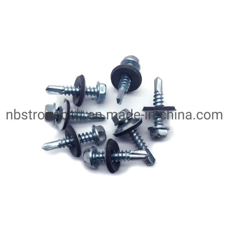 C1022 Steel Harden Self Drilling Screw Hex Washer Head with Bonded Washer T