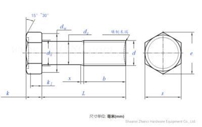 China Bolts and Nuts Stainless Steel Hex with Reduced Shank