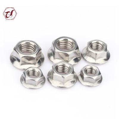 Stainless Steel SS304 Hex Nuts Head DIN6923 A2 Flange Nut