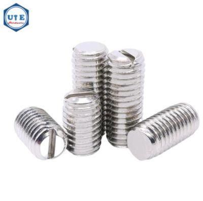 Stainless Steel Set Screws with Slotted Head Drive and Flat Point