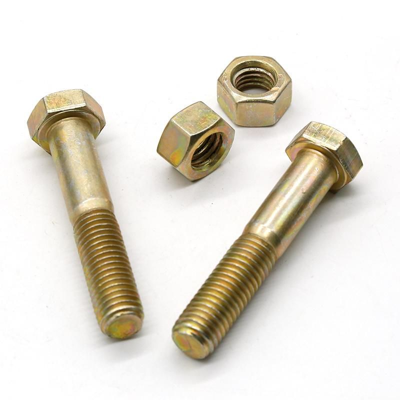 DIN931 Hex Head Bolt Hex Cap Screw Half Partial Thread Carbon Steel Yellow Zinc Plated Galvanized