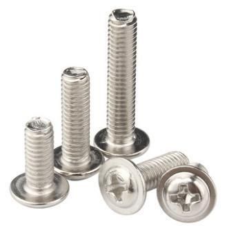 Nickel Plated Cross Round Head Screw with Cushion Screw Bolt Machine Wire Pan Head Screw with Cushion M2 / M2.5m3/M3.5m4m5