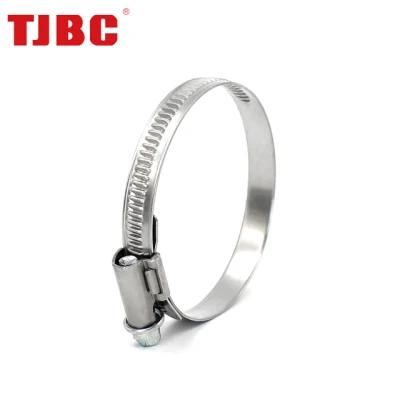 Stainless Steel German Type Partial Head Hose Clip, Non-Perforated Adjustable Worm Drive Hose Clamp, 130-150mm