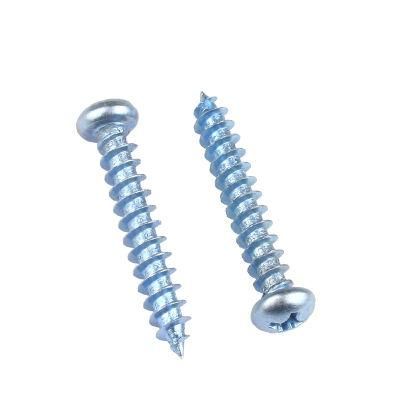 Blue-White Zinc Plated Cross Round Head Self Drilling Screws DIN571