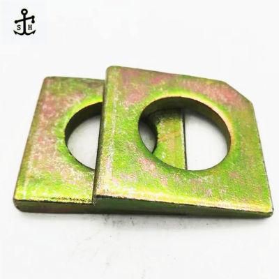 Yellow Color Square Beveled Washers (Steel) Made in China
