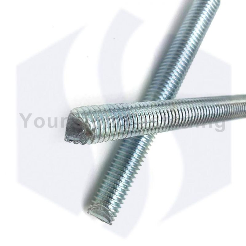 Chemical Stud Anchor Bolt with Hex Nut and Washer 5.8 Grade White Blue Zp