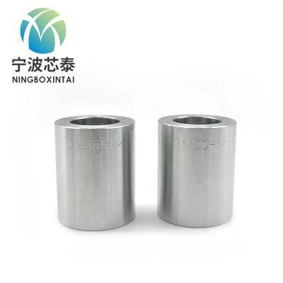 Carbon Steel Hydraulic Hose Ferrule with Galvanized 01400 Jb O-Ring Metric Male Flat Seat for Spiral Hose Jb O-Ring Metric Male Flat Seat