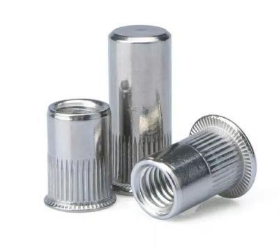 China Factory Blind Pressure Threaded Inserts Stainless Steel Reduced Head Rivet Nuts with Knurled