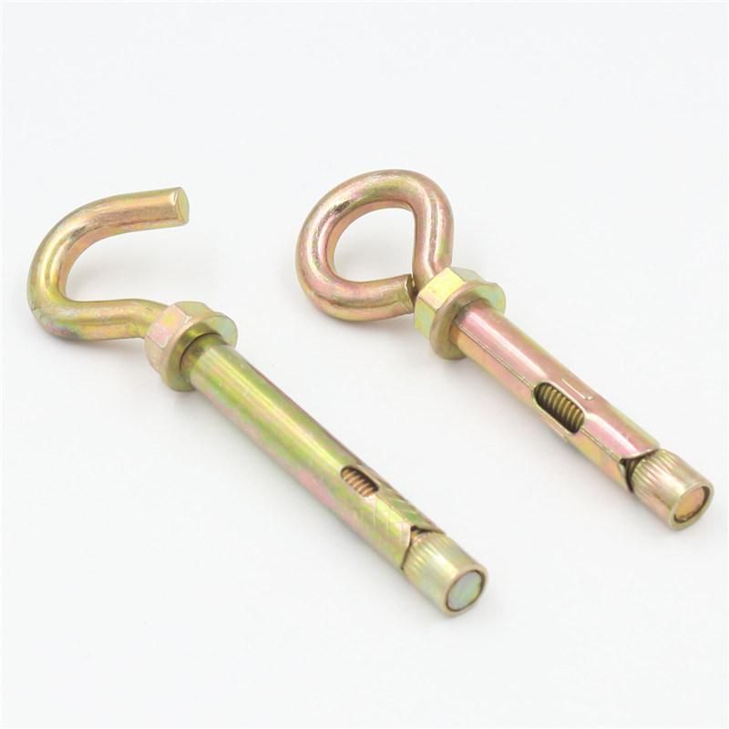 Color Zinc Hook Bolt Sleeve Anchor Closed Eye Hook Sleeve Anchor Hook Bolt Concrete Expansion Anchor Bolt