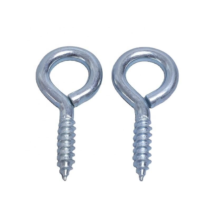 Eye Hook Screw Snake Hook Closed Eye Hook Eye Wood Thread Ceiling Hook with Sharp Self Tapping Screw Zinc Plated Galvanized