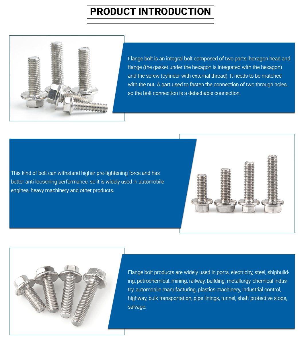 Stainless Steel M18X1.5 Full Thread Hex Flange Bolts