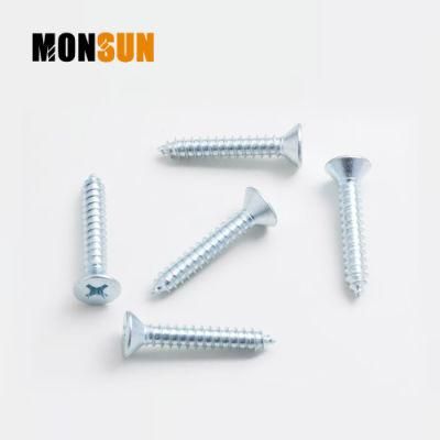 Counterstunk Flat Head Phillips Drive White Blue Zinc Self-Tapping Sheet Metal Screw/Wood Screw/Chipboard Screws