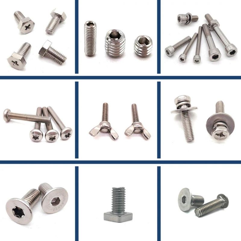 M3 M4 M5 M6 M8 M10 Stainless Steel 304 316 Cross Recessed Hexagon Head Machine Screw