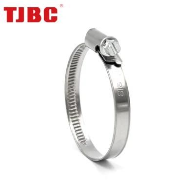 Stainless Steel German Type Partial Head Hose Clip, Non-Perforated Adjustable Worm Drive Hose Clamp, 8-12mm