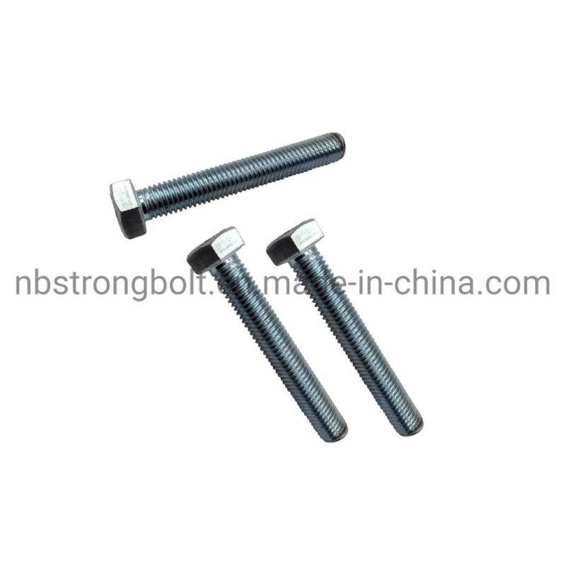 DIN933 Hex Bolt Gr. 8.8 with White Zinc Plated Cr3+ (Bake) M5X30