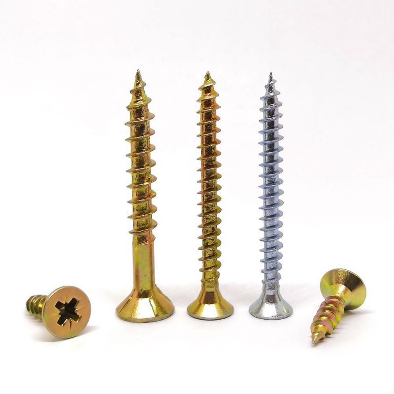 Congo Angola Zambia Market/182 PCS C1022 Flat Head Yellow Chipboard Screw Furniture Eccentric Screw