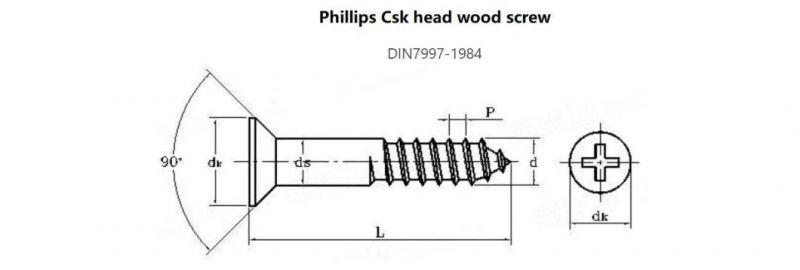 Countersunk Head Phillips Drives Brass H62 /H60 /H58 Material Wood Screw/Coach Screw/Self Tapping Screw