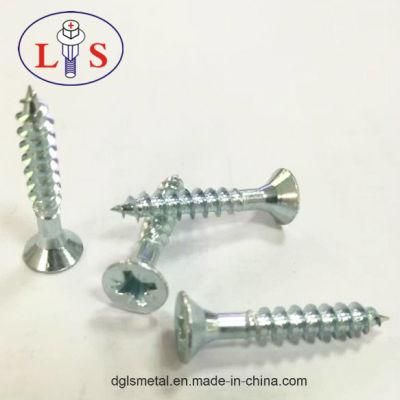 Countersunk Head Pozidriv Screws with Blue Zinc Plated