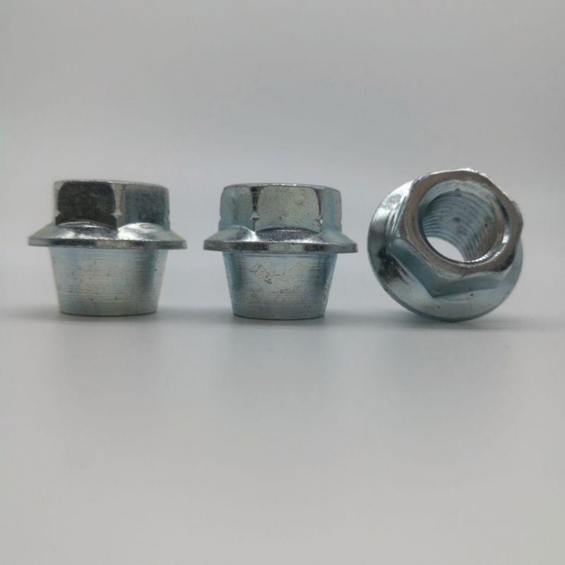 Hex Head Flange Nut with Blue White Zinc Plated