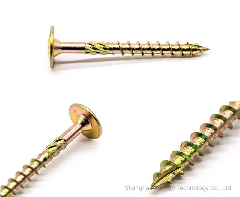 Mofided Truss Flange Head with Washer Cut Point Yellow Zinc Plated Tx-Star Recess Partial Thread Construction Screw/Chipboard Screws