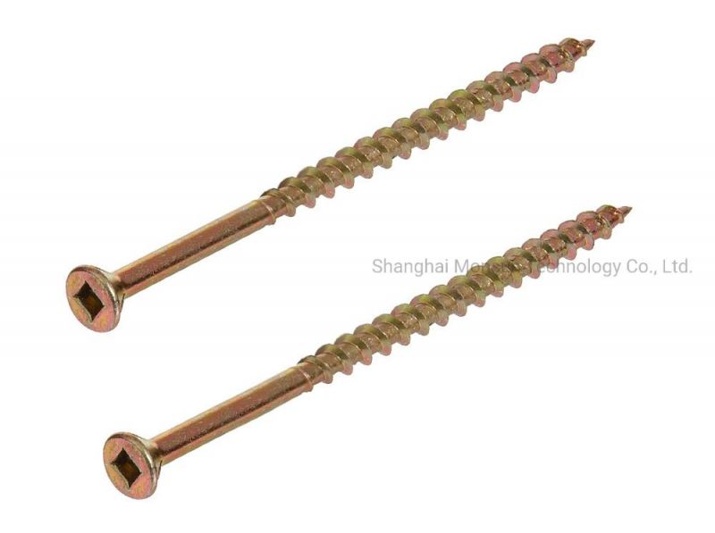 Yellow Zinc Plating Square Drive Multipurpose Chipboard Screw