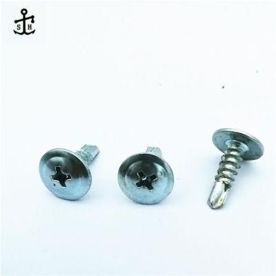Non-Standard Button Modified Truss Head Screws 8 X 1/2 Wafer Head Self Drilling Screw Zinc Plated