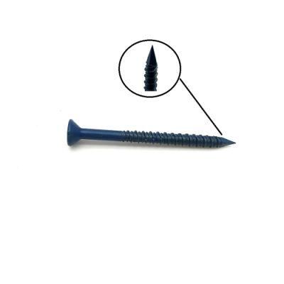 Flat Head Slotted / Phillips Concrete Screws, Diamond/Sharp Tapping Point, Hi-Low Thread, Ruspert Coating, Cemet Screw