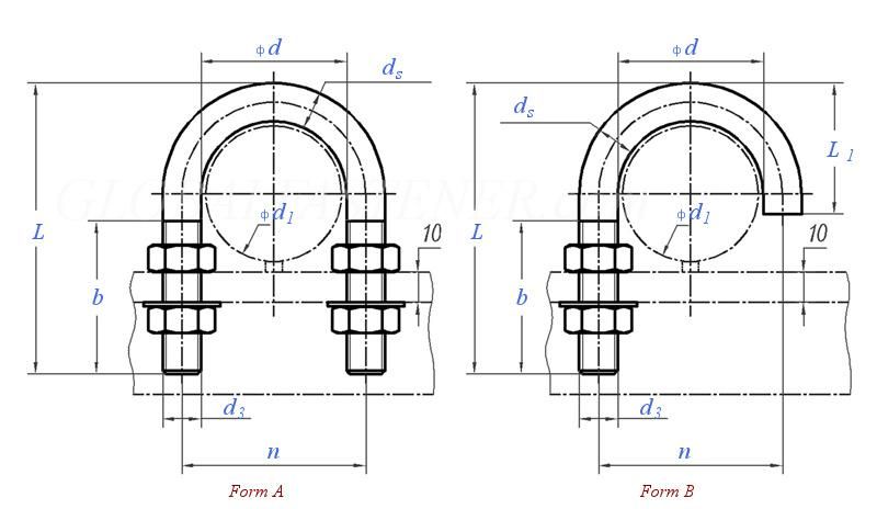 Zinc Galvanized U Bolt Pipe Clamp M3 U Bolt Made in China