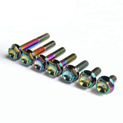M8X20 Gold Hex Flange Head Titanium Bolts with Hole