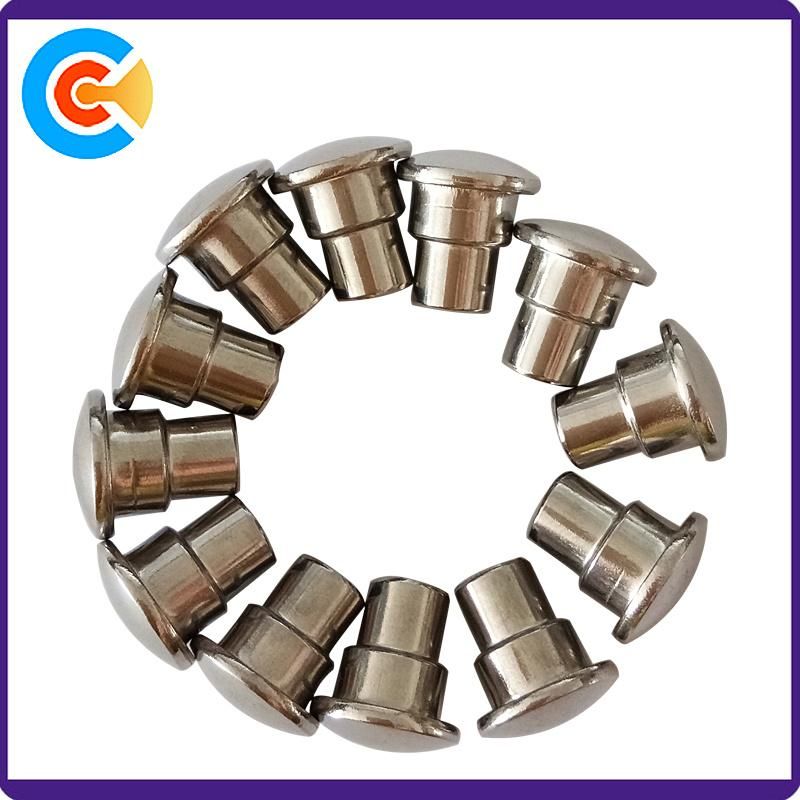 Carbon Steel M8 Semi Tubular Mushroom Head Shouder Rivet