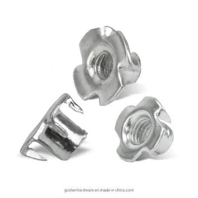 Gr 4 Zinc Plated Four Claw Threaded Insert T Nuts