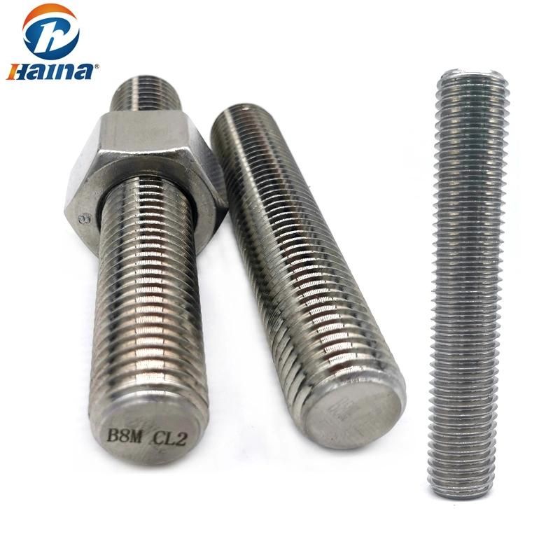 SS304 A2-70 Stainless Steel DIN975 DIN976 Threaded Bar / Threaded Rod