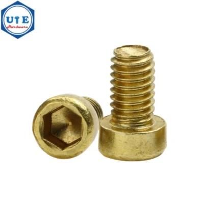 Brass Material Top Quality Hex Socket Head Cylinder Screw with Knurled, Brass H62 Hex Socket Allen Head Bolt DIN912