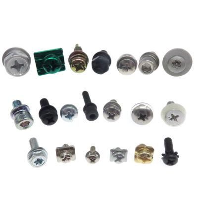 M5X12 304 Stainless Steel Combination Pan Head Phillips Screw+Flat Washer+Spring Washer