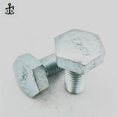 DIN 933 A325 Zinc Plated Steel Hexagon Bolts Made in China