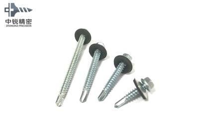 DIN7504K Hex Head with EPDM Washer Bright Zinc Plated Self-Drilling Screws