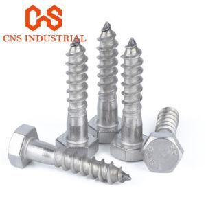 A2 A4-70 A4-80 Stainless Steel SS304 SS316 316L Hex Head Lag Wood Screw DIN571