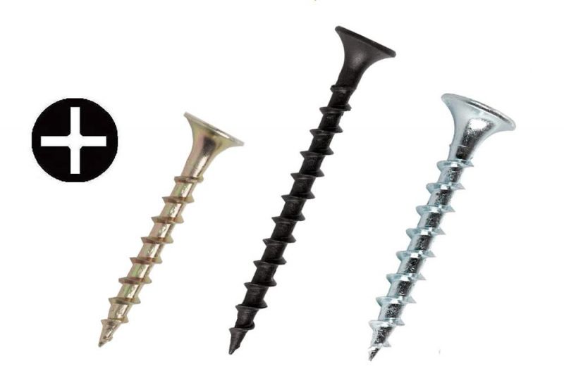 Black/Gyey Phosphate Alloy Steel Philips Head or Square Drive Drywall Screw Gypsum Board Nail Made in China