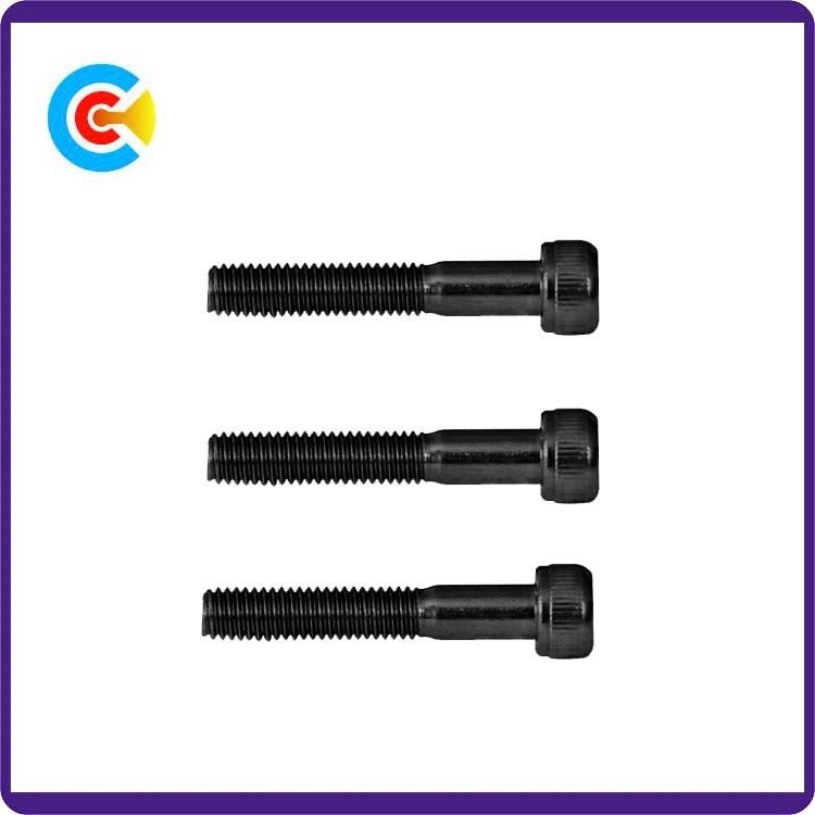 Black Zinc Carbon Steel M12 Hexagon Knurled Cheese/Cylindrical Head Screw