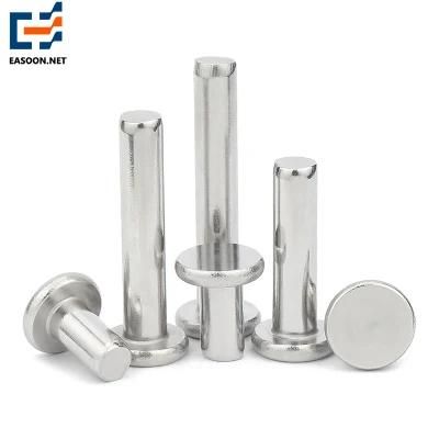 Aluminum Solid Button Head Rivets Blind Rivet A4-80 SS316 SUS316 Zinc Plated Pin Flat Head Step Rivet Made in China