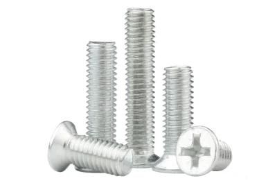 Iron Galvanized Cross Flat Head Screw Countersunk Head Bolt Machine Thread Machine Tooth Screw Electronic Screw M4m5m6m8