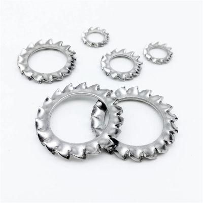 Spring Serrated Tooth Stainless Steel Star M5 M6 M8 Carbon Steel Zinc Plated Toothed Lock Washers with Internal Teeth