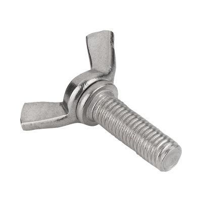 China Manufacture Custom 304 316 Stainless Steel Butterfly Screw Ingot Hand Screw DIN316 Butterfly Horn Wing Bolts