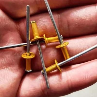 Made in China High Quality Aluminium Steel Material Natural or Yellow Painted Head Blind Rivet Nail 3.2&quot;Hardware