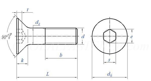 Stainless Steel Ss Hexagon Socket Countersunk Head Screws Made in China