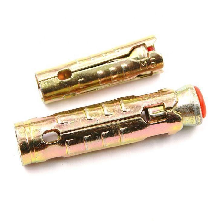 Heavy Duty Shield Zinc Yellow Silver Antiskid Fish Scale Sleeve Anchor One Piece with Unlosable Nut