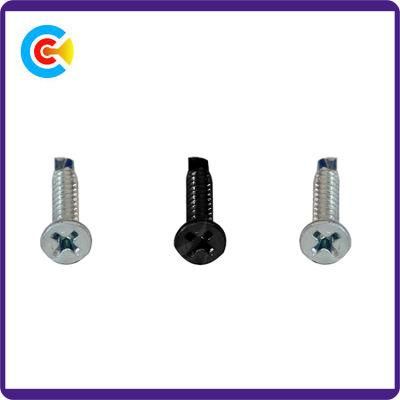 GB/DIN/ ISO/ANSI / ASTM / SAE / Ifi/ as/ BS/Uni/JIS Carbon Steel Galvanized Cross Head Drill-Tail Tapping Screw for Bridge