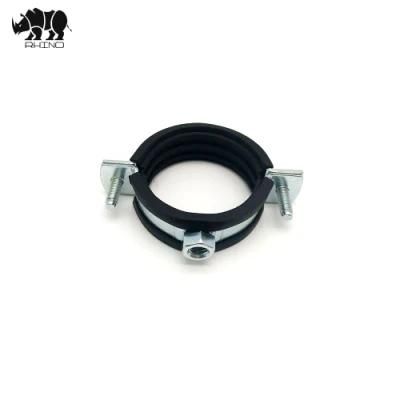 with Vibration Soundproofing Rubber, 6 Inch, Zinc Plated, Plastic Pipe Clamp