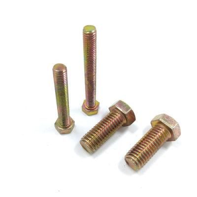 ASME B18.2.1 Hex Head Bolt Hex Cap Screw Full Thread Carbon Steel Yellow Zinc Plated Galvanized